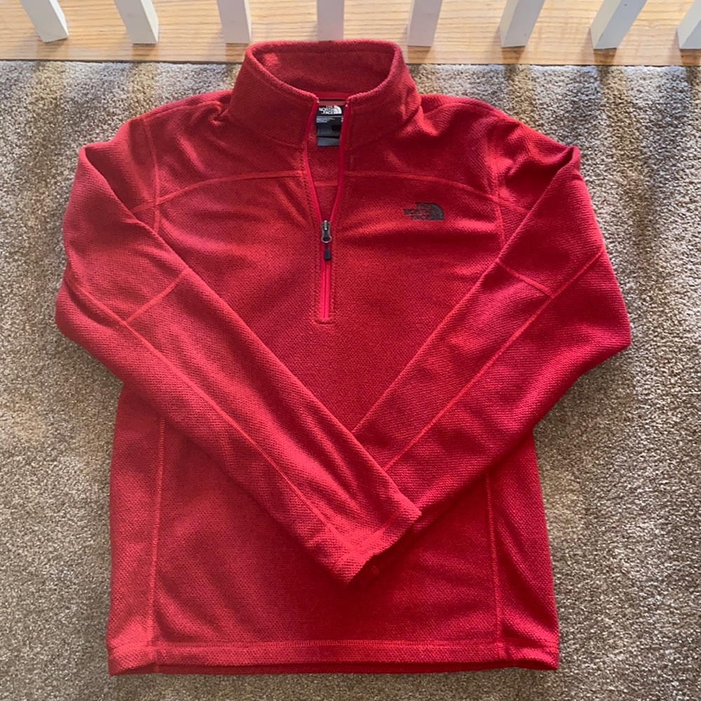 Red quarter zip, North Face excellent condition